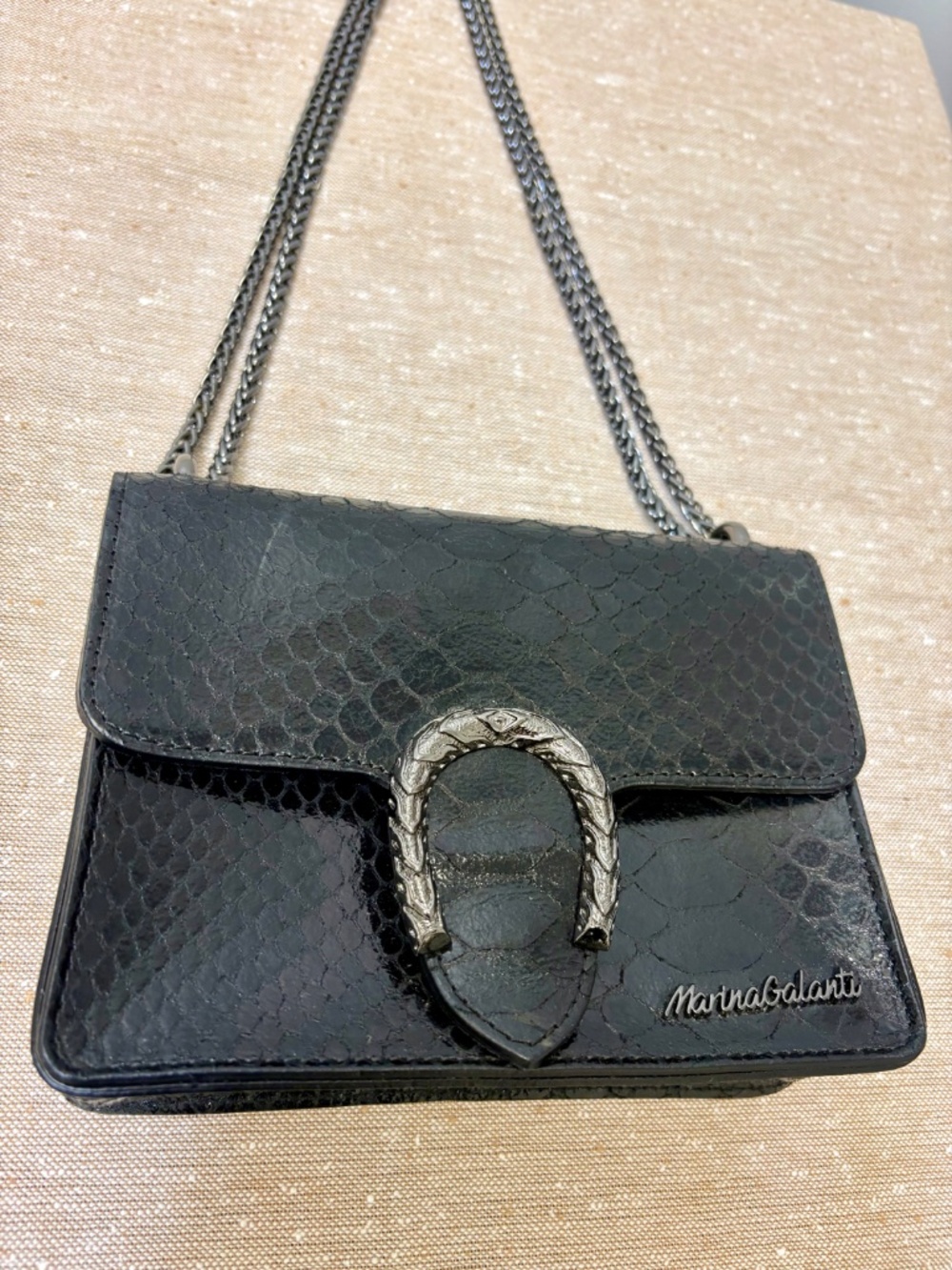 Genuine Italian Leather Snakeskin Marina Galanti Luxury Bag